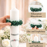 Tropfschutz für Kerzen Blätterkranz & Glas im Set - Kerzenzubehör