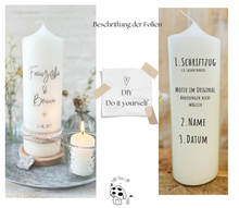 Load image into Gallery viewer, Kerzenfolie &quot;Franziska-Folie&quot; * Hochzeitskerze * - Kerzensticker personalisiert DIY
