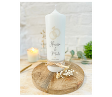 Load image into Gallery viewer, Wedding candle &quot;Katharina&quot; mini heart gold - personalised
