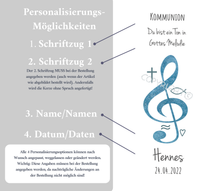 Load image into Gallery viewer, Kommunionkerze &quot;Ton Gottes Melodie-Henning&quot; - personalisiert
