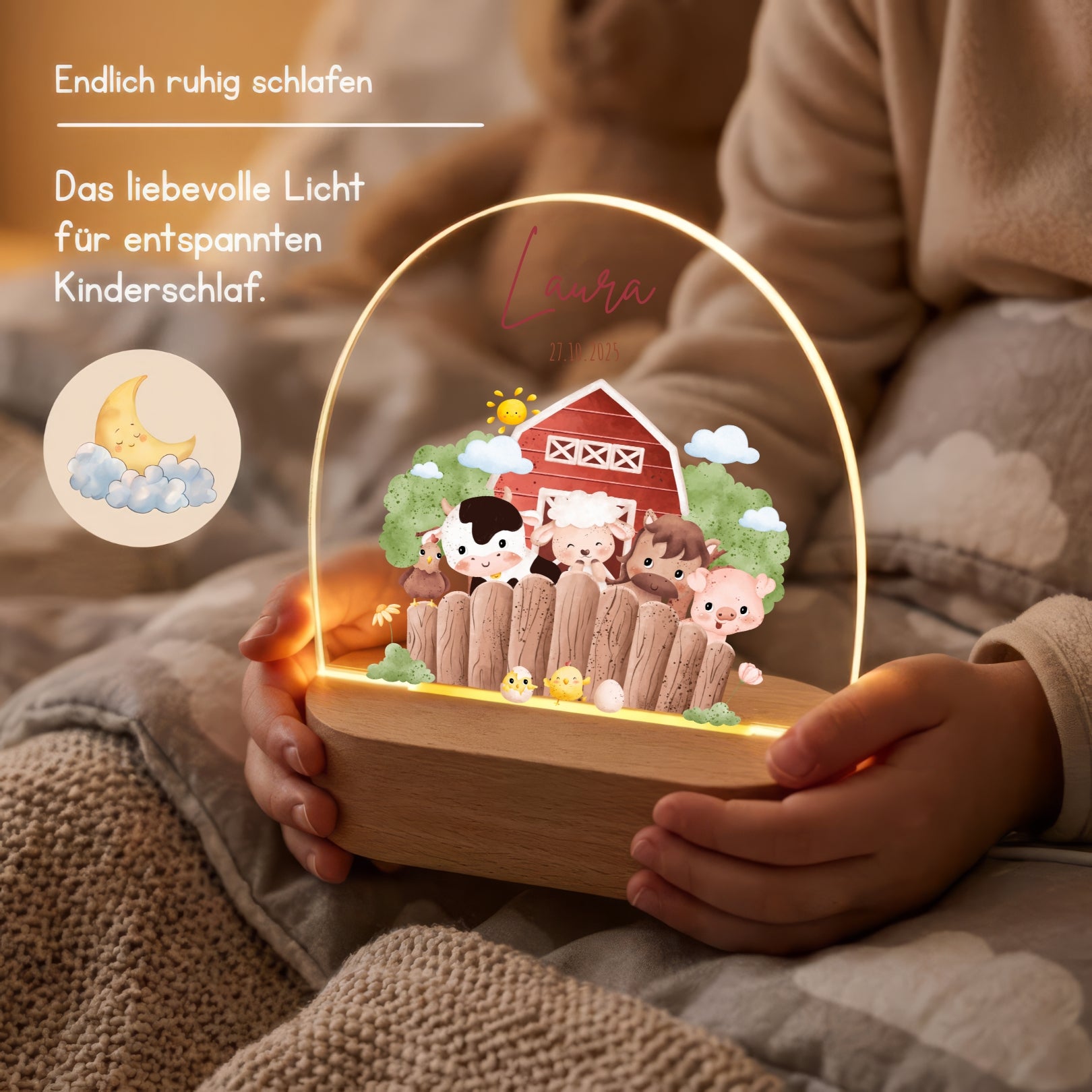 LED-Nachtlicht für Kinder mit Motiv Bauernhof – Ansicht 2