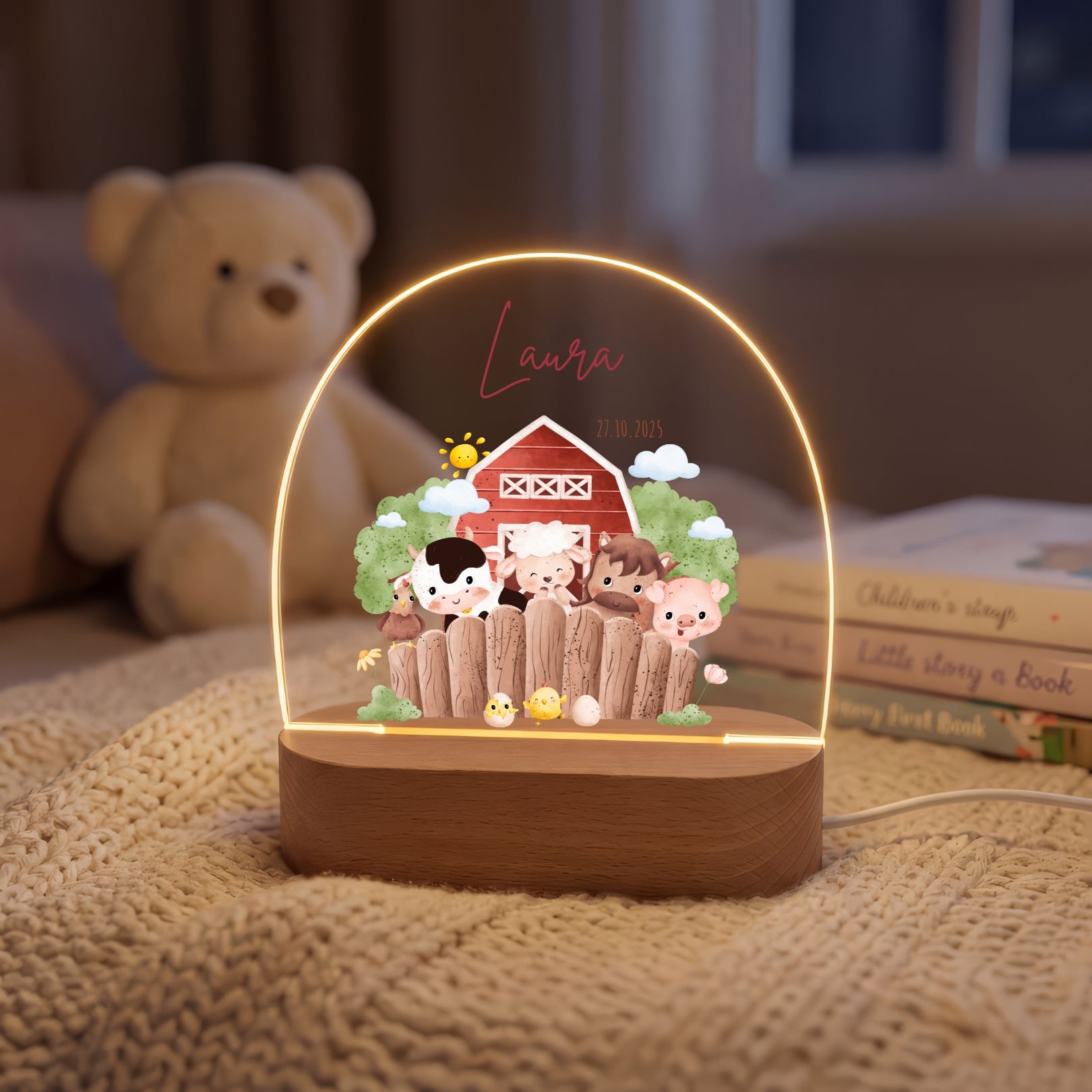 LED-Nachtlicht für Kinder mit Motiv Bauernhof – Ansicht 4