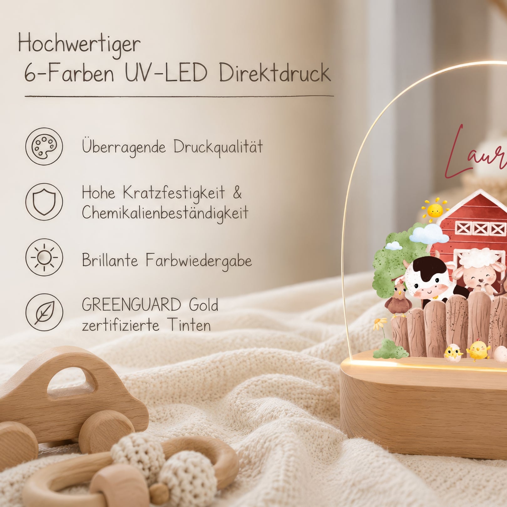 LED-Nachtlicht für Kinder mit Motiv Bauernhof – Ansicht 5