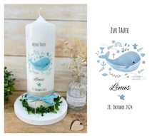 Load image into Gallery viewer, Christening candle / confirmation candle &quot;Karsten&quot; rainbow green - personalised

