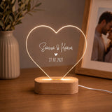 LED-Nachtlicht in Herzform mit Motiv Herz klassisch, personalisiert