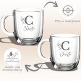 Glastasse mit Gravur Monogramm – Ansicht 3