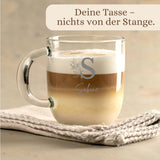 Glastasse mit Gravur Monogramm – Ansicht 6