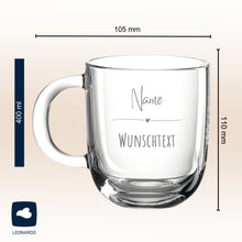 Lade das Bild in den Galerie-Viewer, Glastasse mit Gravur – Ansicht 2
