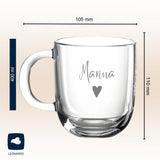 Glastasse mit Gravur Herz klassisch – Ansicht 2
