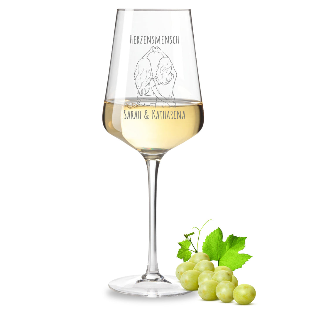 Weinglas personalisiert mit Gravur Freundschaftsgeschenk
