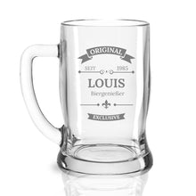 Charger l&#39;image dans la galerie, Bierglas mit Gravur Leonardo - Personalisiertes Geburtstagsgeschenk für Männer

