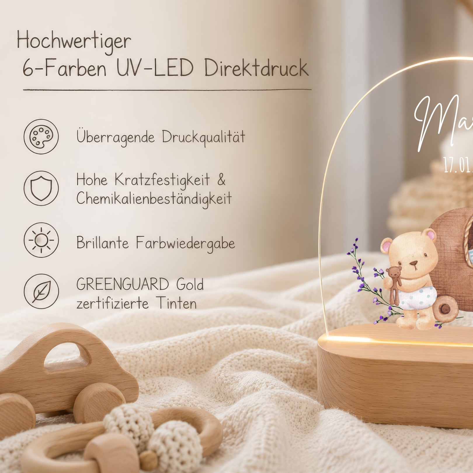 LED-Nachtlicht für Kinder mit Motiv Teddybär – Ansicht 5
