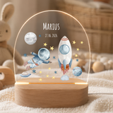 LED-Nachtlicht für Kinder mit Motiv Rakete, personalisiert