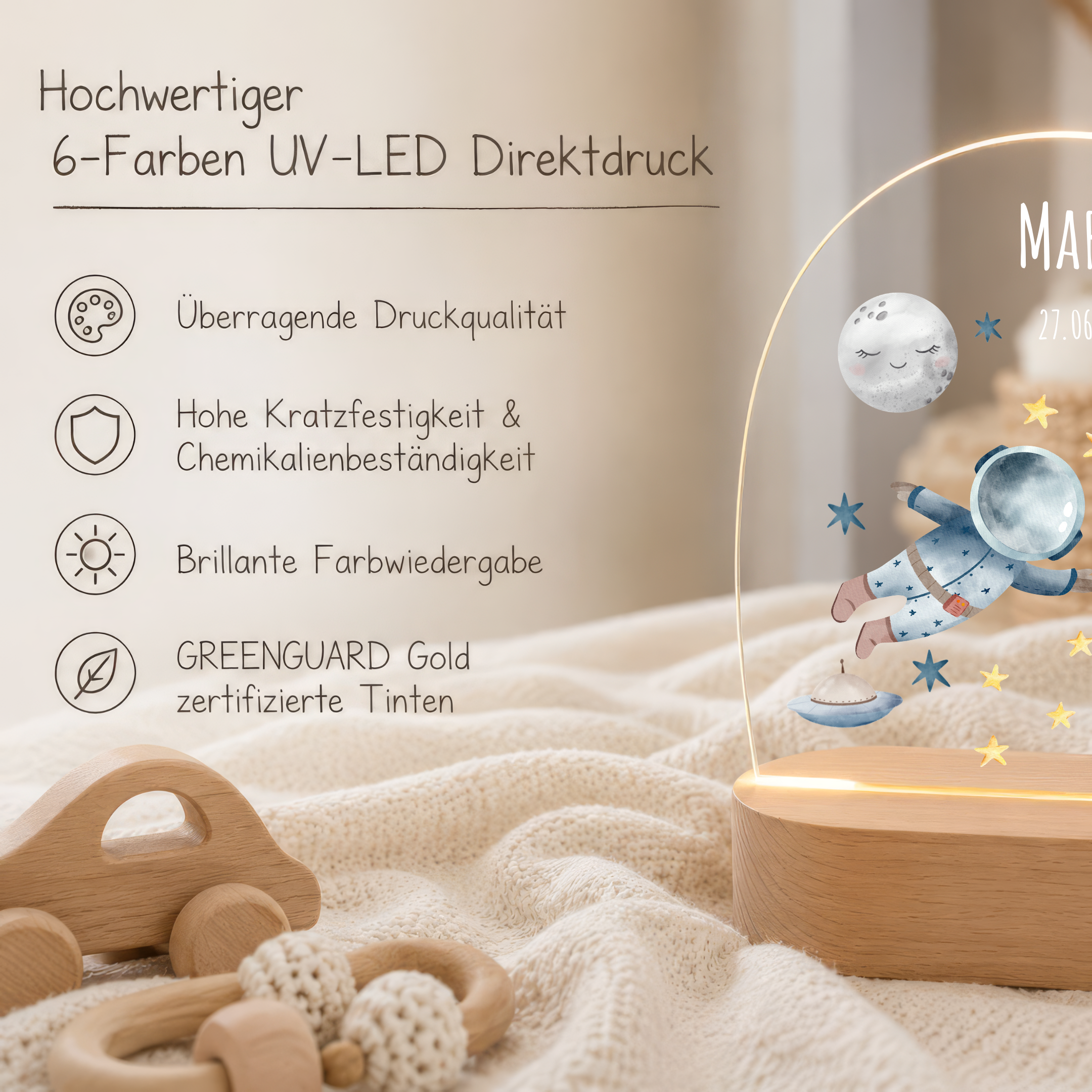LED-Nachtlicht für Kinder mit Motiv Rakete – Ansicht 5