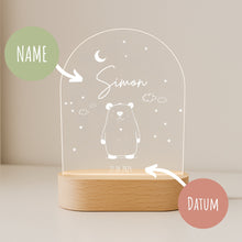 Charger l'image dans la galerie, Personalisiertes Nachtlicht für Babys mit Namen Datum  - Individuelle Geschenke Baby
