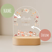 Charger l'image dans la galerie, Personalisiertes Nachtlicht für Babys mit Namen Datum Eule - Individuelle Geschenke Baby
