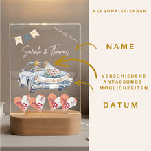 Lade das Bild in den Galerie-Viewer, VILLA ROSA LOTTA Geldgeschenk Hochzeit personalisiert – LED-Nachtlicht
