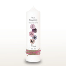 Lade das Bild in den Galerie-Viewer, Kommunionkerze &quot;Alma&quot; - personalisiert
