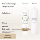 Taufkerze Blumenkranz Fisch grün gold – Ansicht 4