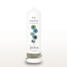 Lade das Bild in den Galerie-Viewer, Kommunionkerze &quot;Joshua&quot; - personalisiert
