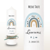 Taufkerze Regenbogen Sterne blau – Ansicht 2
