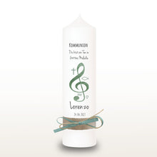 Lade das Bild in den Galerie-Viewer, Kommunionkerze &quot;Lorenzo&quot; - personalisiert
