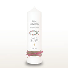 Lade das Bild in den Galerie-Viewer, Kommunionkerze &quot;Malea&quot; - personalisiert
