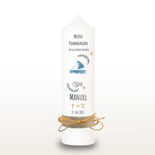 Lade das Bild in den Galerie-Viewer, Kommunionkerze &quot;Manuel&quot; - personalisiert
