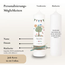 Lade das Bild in den Galerie-Viewer, Taufkerze Wal Symbole blau – Ansicht 4
