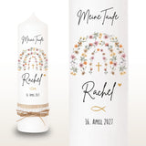 Taufkerze Regenbogen Blumen bunt – Ansicht 2