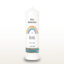 Lade das Bild in den Galerie-Viewer, Kommunionkerze &quot;Rune&quot; - personalisiert
