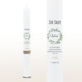 Taufkerze Blumenkranz Mini Herz – personalisiert