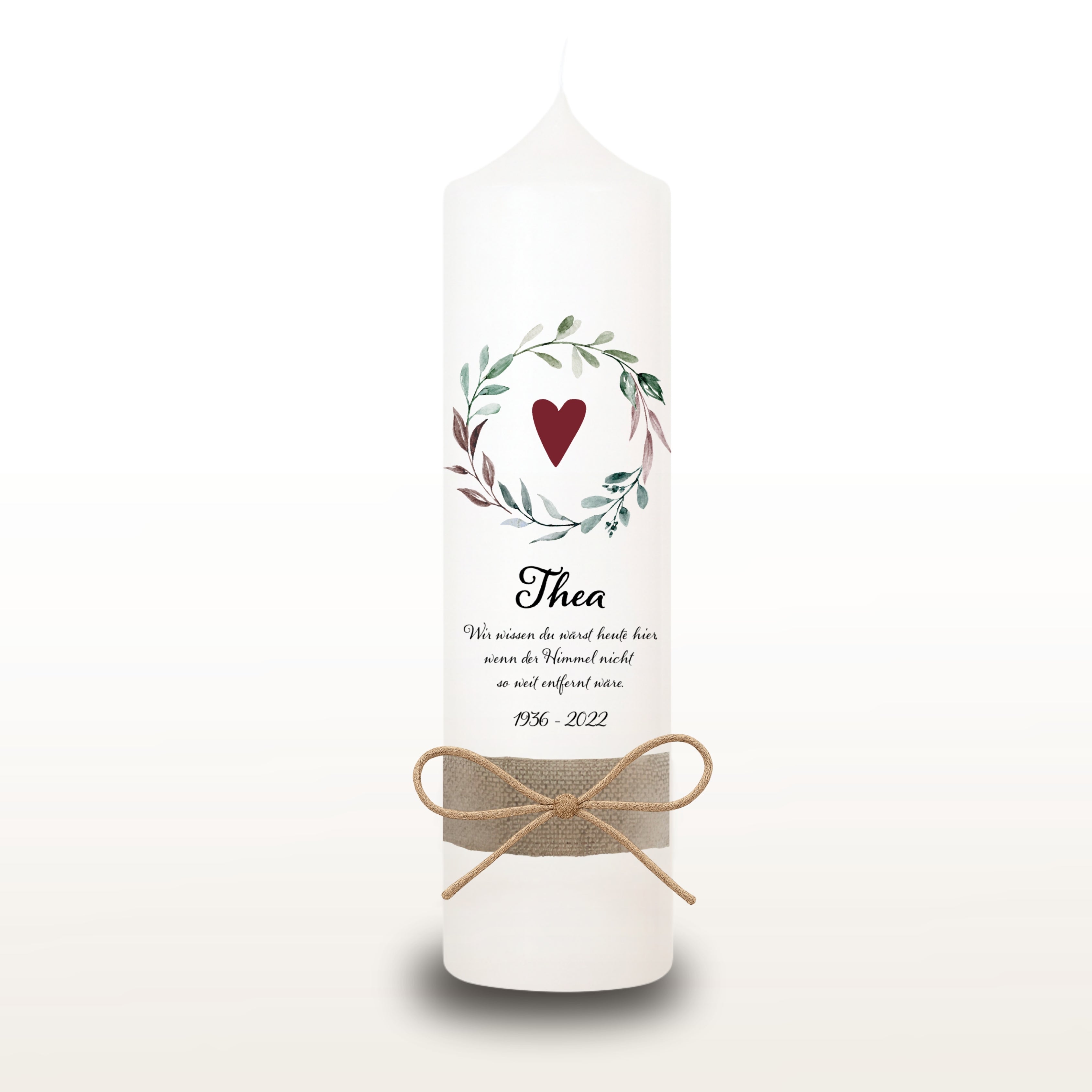 Trauerkerze "Thea" - personalisiert