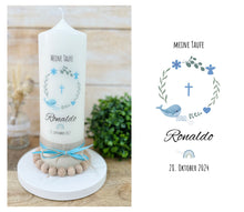Load image into Gallery viewer, Baptism candle / confirmation candle &quot;Lukas&quot; heart wreath - personalised
