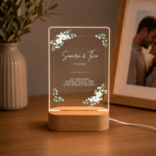 Charger l'image dans la galerie, VILLA ROSA LOTTA Hochzeitsgeschenke für Brautpaar – LED-Acrylglas Nachtlicht
