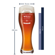 Charger l&#39;image dans la galerie, Weizenglas mit Gravur Leonardo - Personalisiertes Geburtstagsgeschenk für Männer
