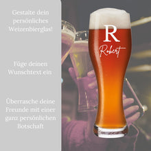 Lade das Bild in den Galerie-Viewer, Weizenglas mit Gravur Leonardo - Personalisiertes Geburtstagsgeschenk für Männer
