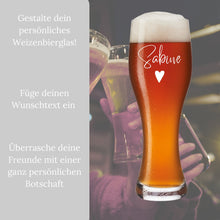 Charger l&#39;image dans la galerie, Weizenglas mit Gravur Leonardo - Personalisiertes Geburtstagsgeschenk für Männer
