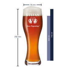 Lade das Bild in den Galerie-Viewer, Weizenglas mit Gravur Leonardo - Personalisiertes Geburtstagsgeschenk für Männer
