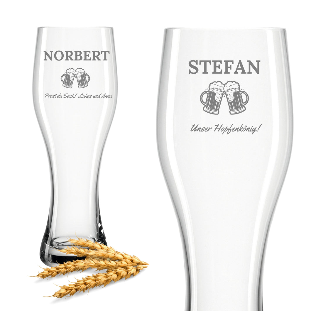 Weizenglas mit Gravur Leonardo - Personalisiertes Geburtstagsgeschenk für Männer