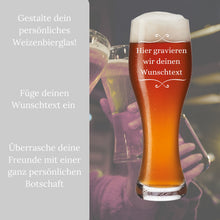 Load image into Gallery viewer, Weizenglas mit Gravur Wunschtext – Ansicht 3
