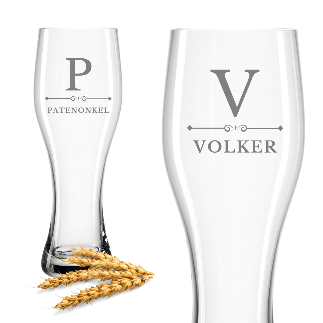 Weizenglas mit Gravur Leonardo - Personalisiertes Geburtstagsgeschenk für Männer