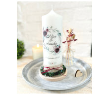 Load image into Gallery viewer, Wedding candle &quot;Lilly&quot; Moody flowers - personalised
