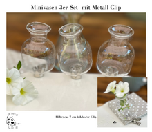Load image into Gallery viewer, Vase set &quot;Vera&quot; small glass vases with jute cord &amp; lace -diy-
