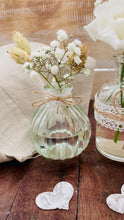 Load and play video in Gallery viewer, Vase set &quot;Vera&quot; small glass vases with jute cord &amp; lace -diy-
