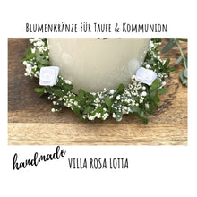 Lade das Bild in den Galerie-Viewer, Blumenkranz &quot;Rosen&quot; weiß - Kerzenzubehör
