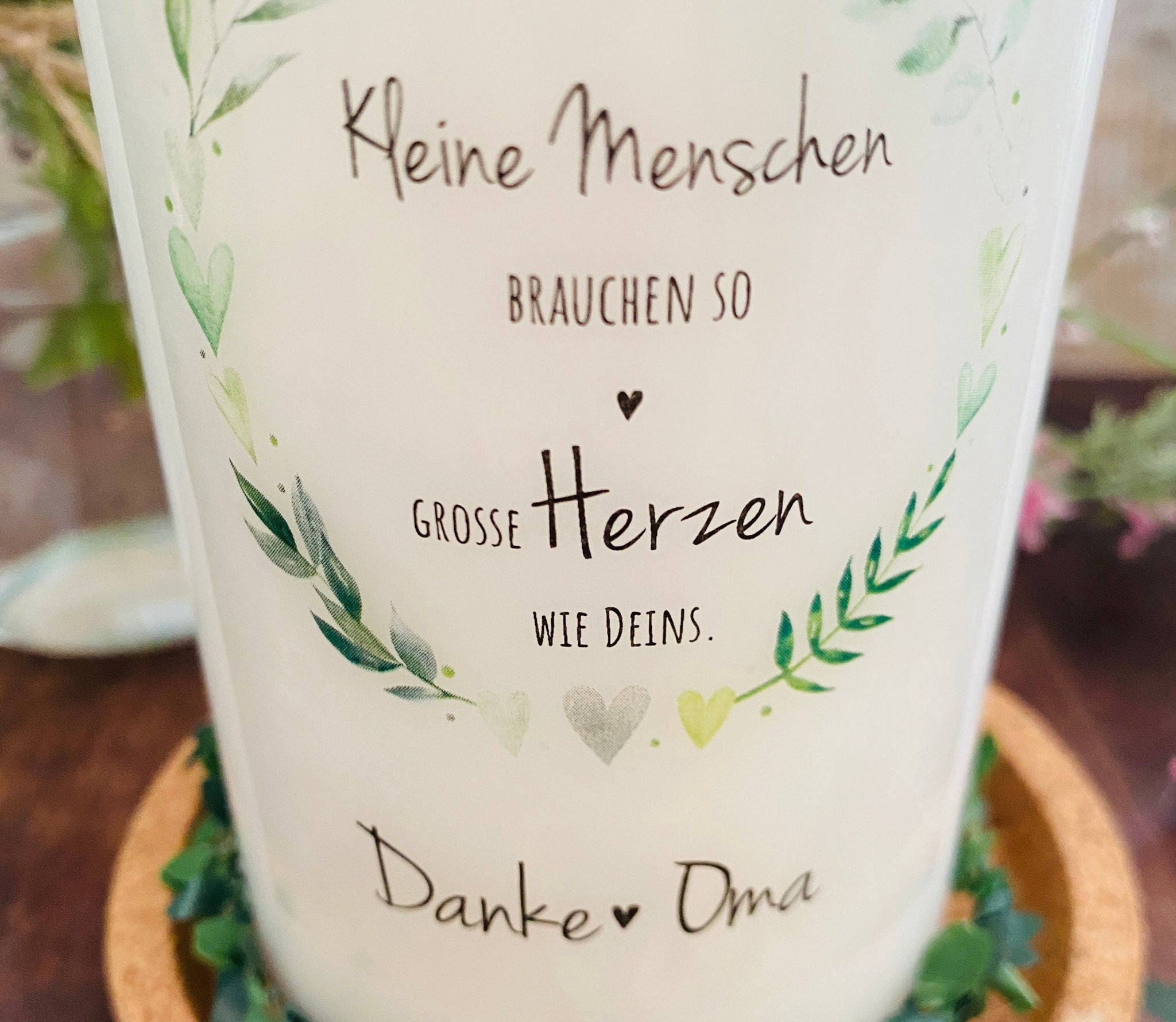 Geschenk Kerze &amp;quot;Danke Oma&amp;quot; zum Muttertag – Villa Rosa Lotta