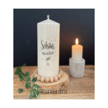 Load image into Gallery viewer, Geschenk Kerze mit Spruch &quot;Schön, dass es Euch gibt&quot; - Rückseite personalisierbar
