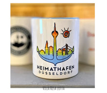 Lade das Bild in den Galerie-Viewer, Heimathafen Düsseldorf Tasse Becher &quot;Düssel&quot; rot &amp; blau
