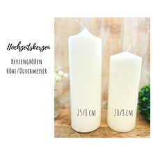Charger l&#39;image dans la galerie, Hochzeitskerze &quot;Lilly&quot; Moody Blumen - personalisiert
